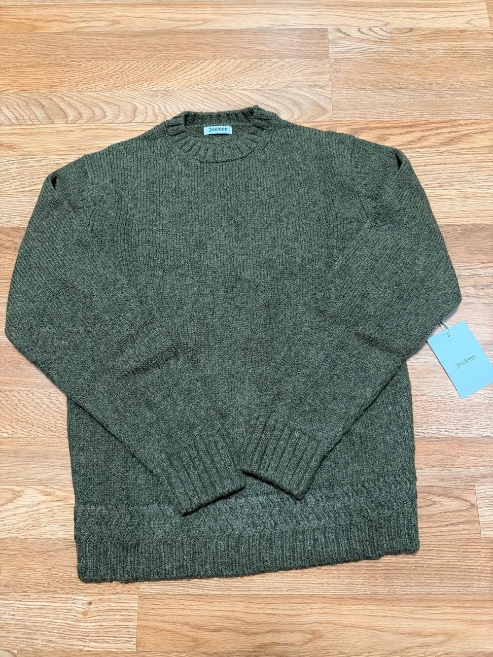 3sixteen Olive Green Crewneck Sweater Medium